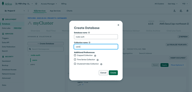 make database in mongodb